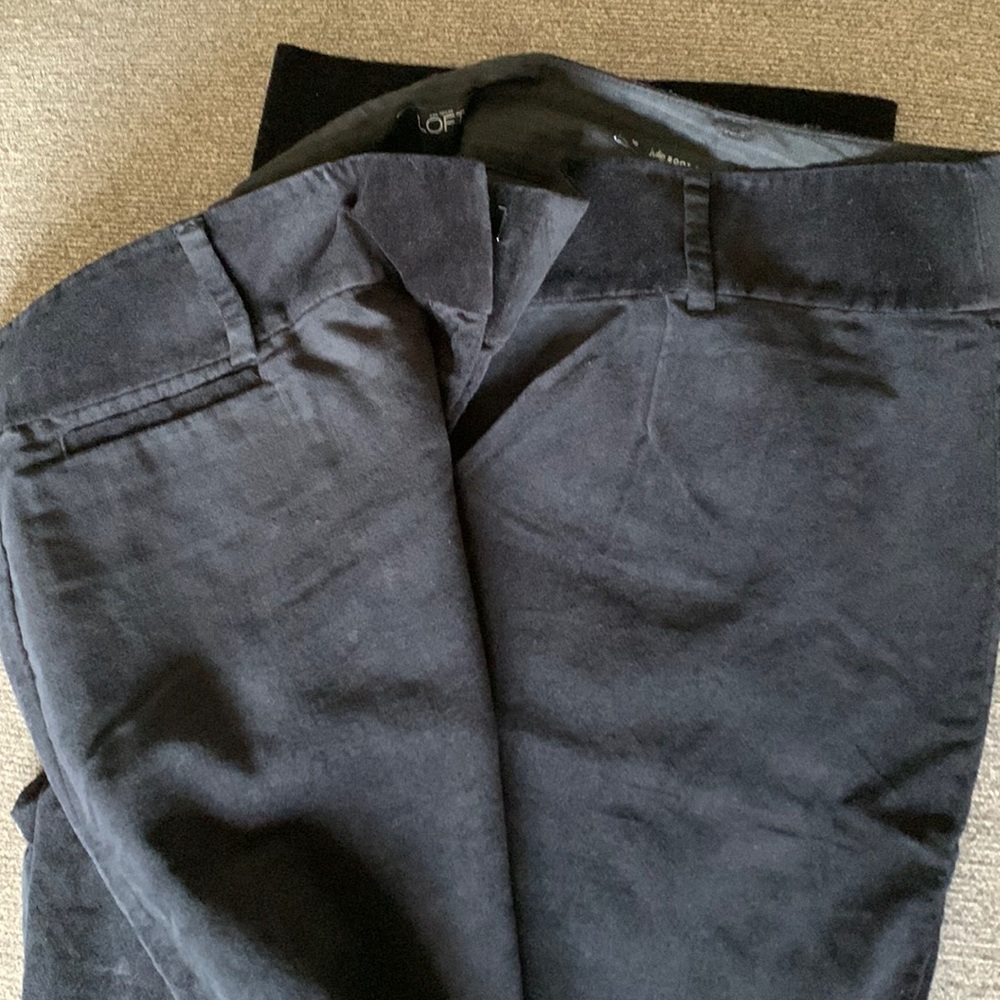 Loft Black Velvet Feel Wide Leg Trouser
